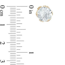 White Sapphire Stud Hoops in 10K Gold