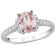 Oval Morganite Ring in Sterling Silver