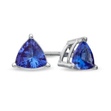 Trillion-Cut Tanzanite Stud Hoops
